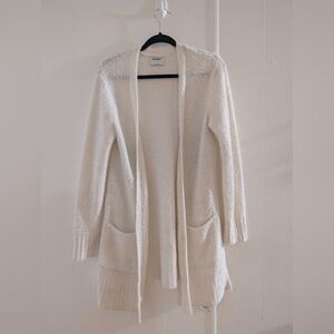 Cozy White Open-Front Sweater